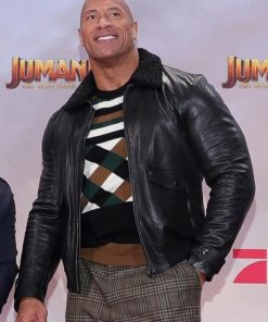 Bravestone Jumanji The Next Level Dwayne Johnson Black Leather Jacket