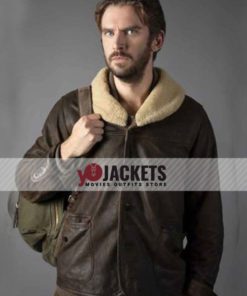 Otto Solos Dan Stevens Brown Shearling Leather Jacket