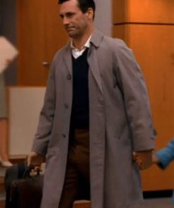 TV Series Mad Men Don Draper Grey Trench Coat