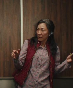 Michelle Yeoh Everything Everywhere All at Once Evelyn Wang Pink Vest
